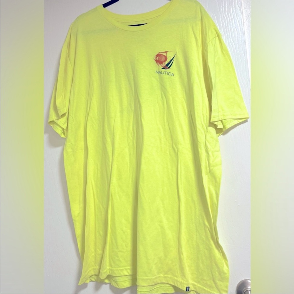 Nautica Bright Yellow Tee with Fish Design